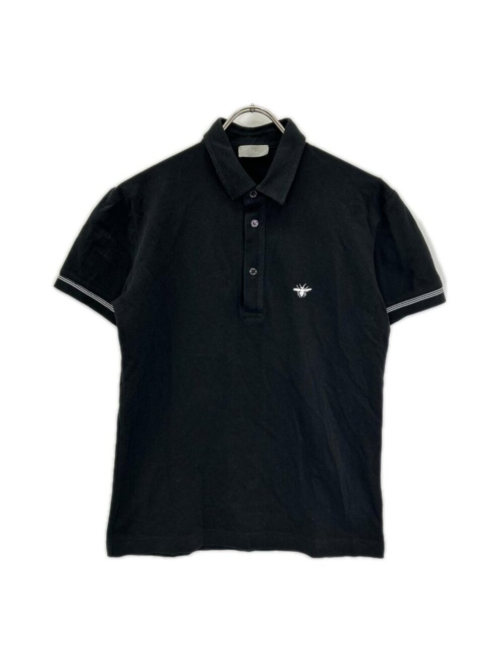 Dior Black Bee Pique Polo Shirt 46